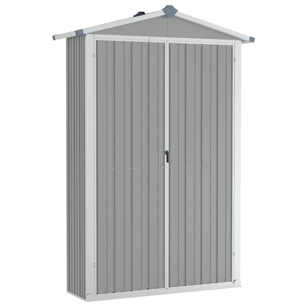 PANGIVO - Abri de jardin avec double porte et étagères - Acier galvanisé - Gris 116x45x175 cm - Surface au sol 0,52m² - PANGIVO - Image 1