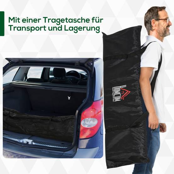 Lot de 2 buts de football pliables 183x90x90 cm, résistants aux intempéries avec sac de transport, noir - Image 7