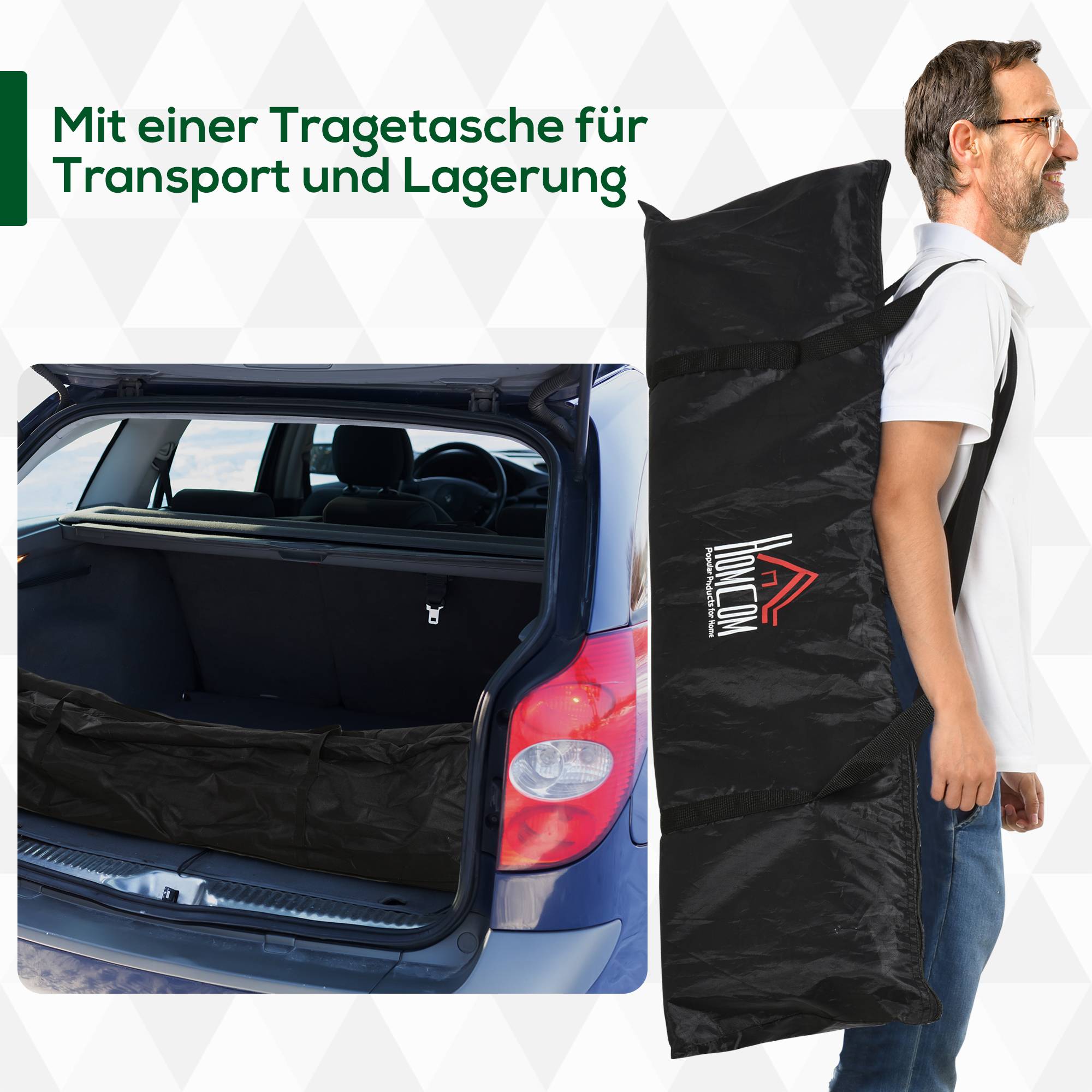 Lot de 2 buts de football pliables 183x90x90 cm, résistants aux intempéries avec sac de transport, noir - Image 7
