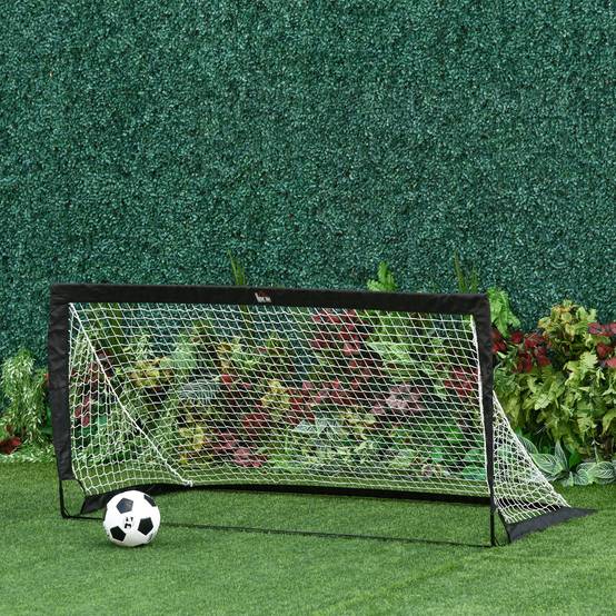 Lot de 2 buts de football pliables 183x90x90 cm, résistants aux intempéries avec sac de transport, noir - Image 4