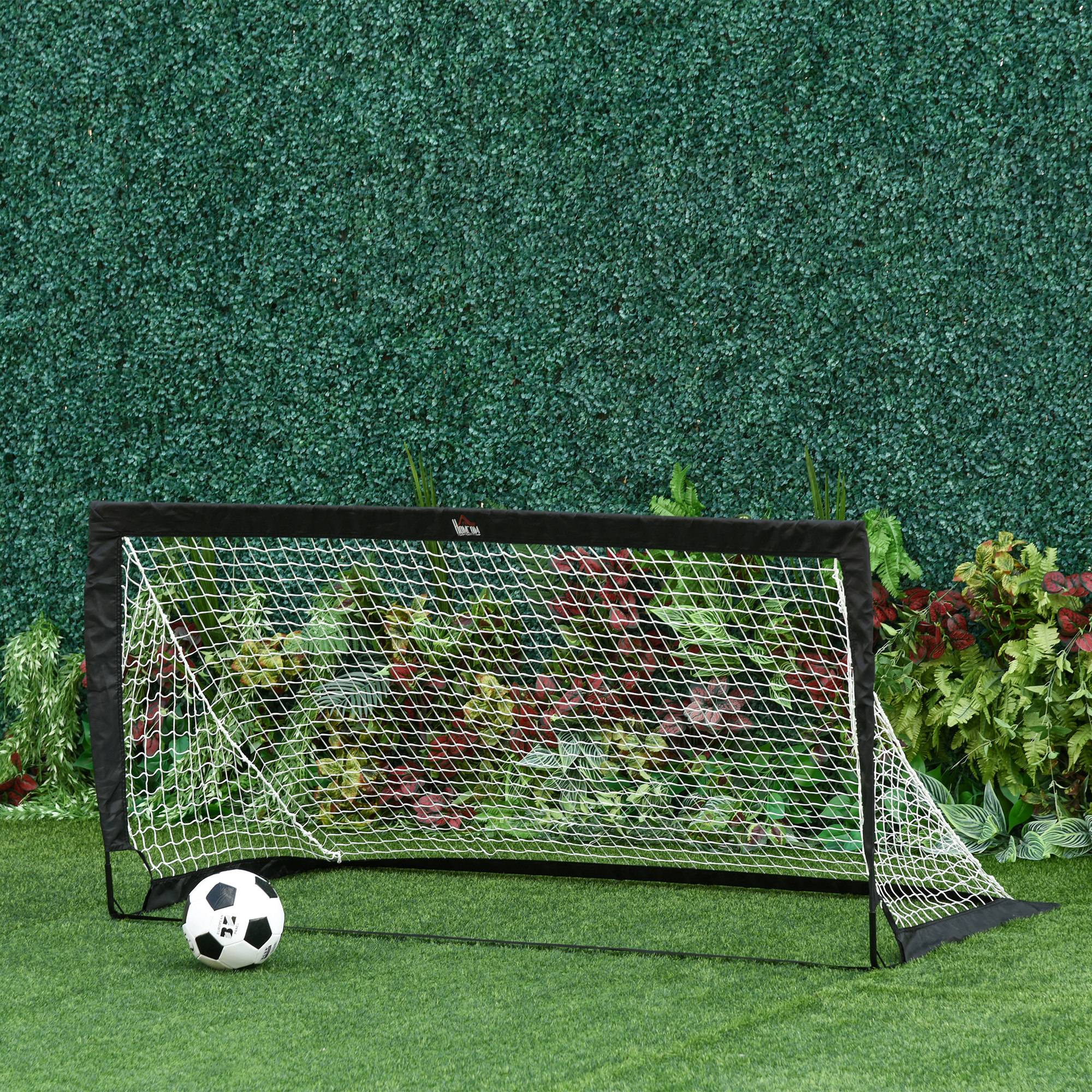 Lot de 2 buts de football pliables 183x90x90 cm, résistants aux intempéries avec sac de transport, noir - Image 4