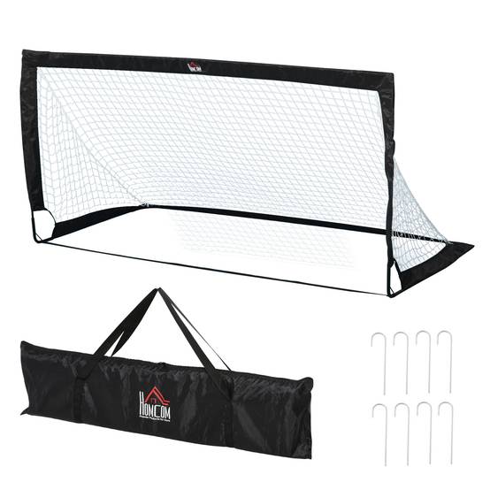 Lot de 2 buts de football pliables 183x90x90 cm, résistants aux intempéries avec sac de transport, noir - Image 10