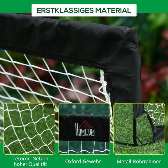 Lot de 2 buts de football pliables 183x90x90 cm, résistants aux intempéries avec sac de transport, noir - Image 8