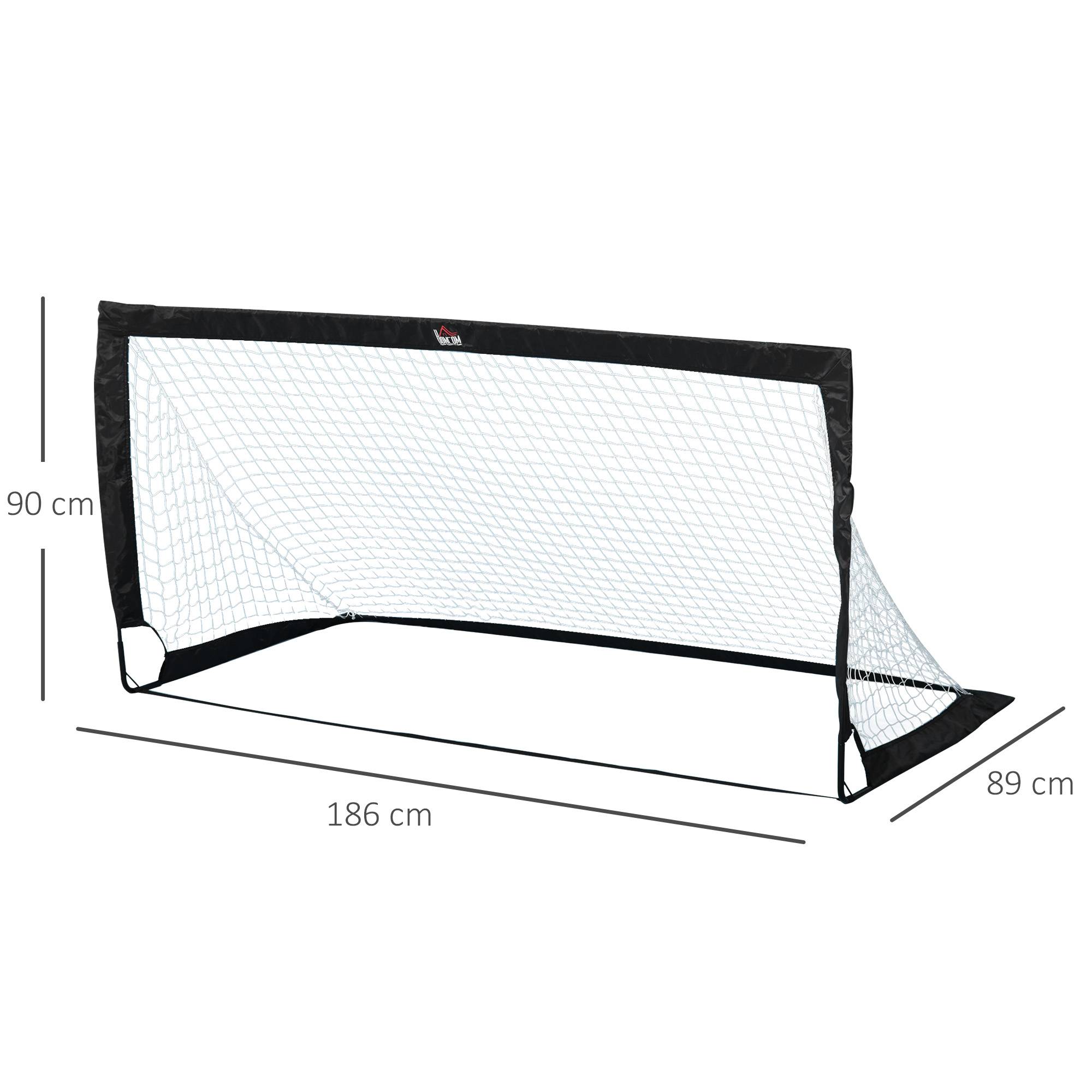 Lot de 2 buts de football pliables 183x90x90 cm, résistants aux intempéries avec sac de transport, noir - Image 5
