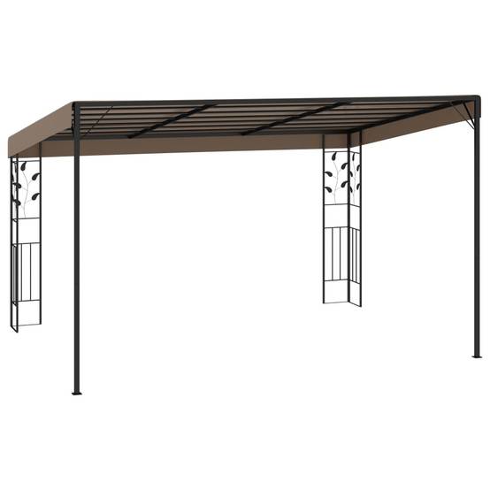 ComfortXL - Tonnelle Murale Acier Abri de Terrasse Pergola Adossée pour Balcon Jardin Taupe 4x3 m – ComfortXL Outdoor Living - Image 4