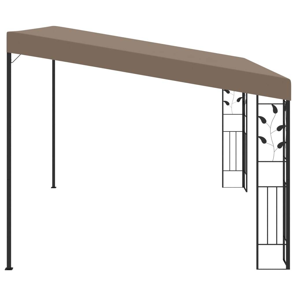 ComfortXL - Tonnelle Murale Acier Abri de Terrasse Pergola Adossée pour Balcon Jardin Taupe 4x3 m – ComfortXL Outdoor Living - Image 3