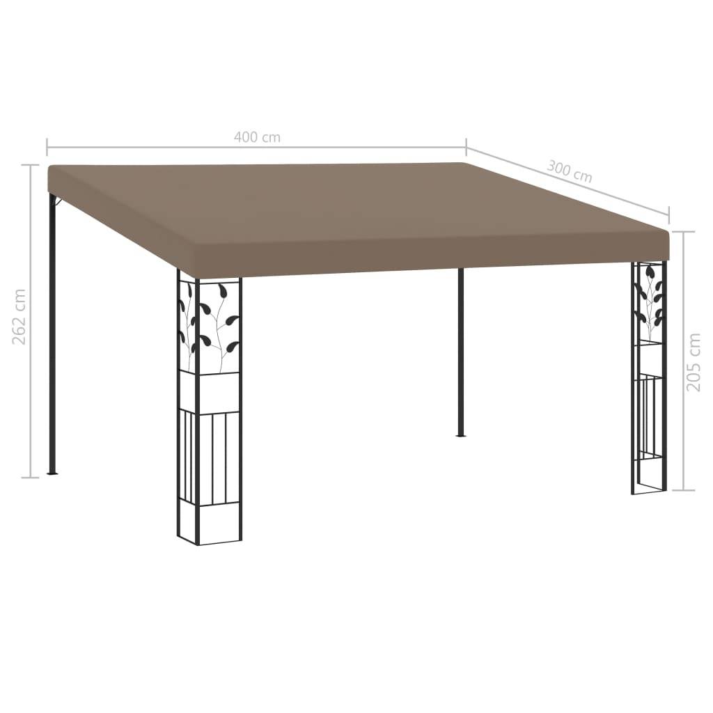 ComfortXL - Tonnelle Murale Acier Abri de Terrasse Pergola Adossée pour Balcon Jardin Taupe 4x3 m – ComfortXL Outdoor Living - Image 6