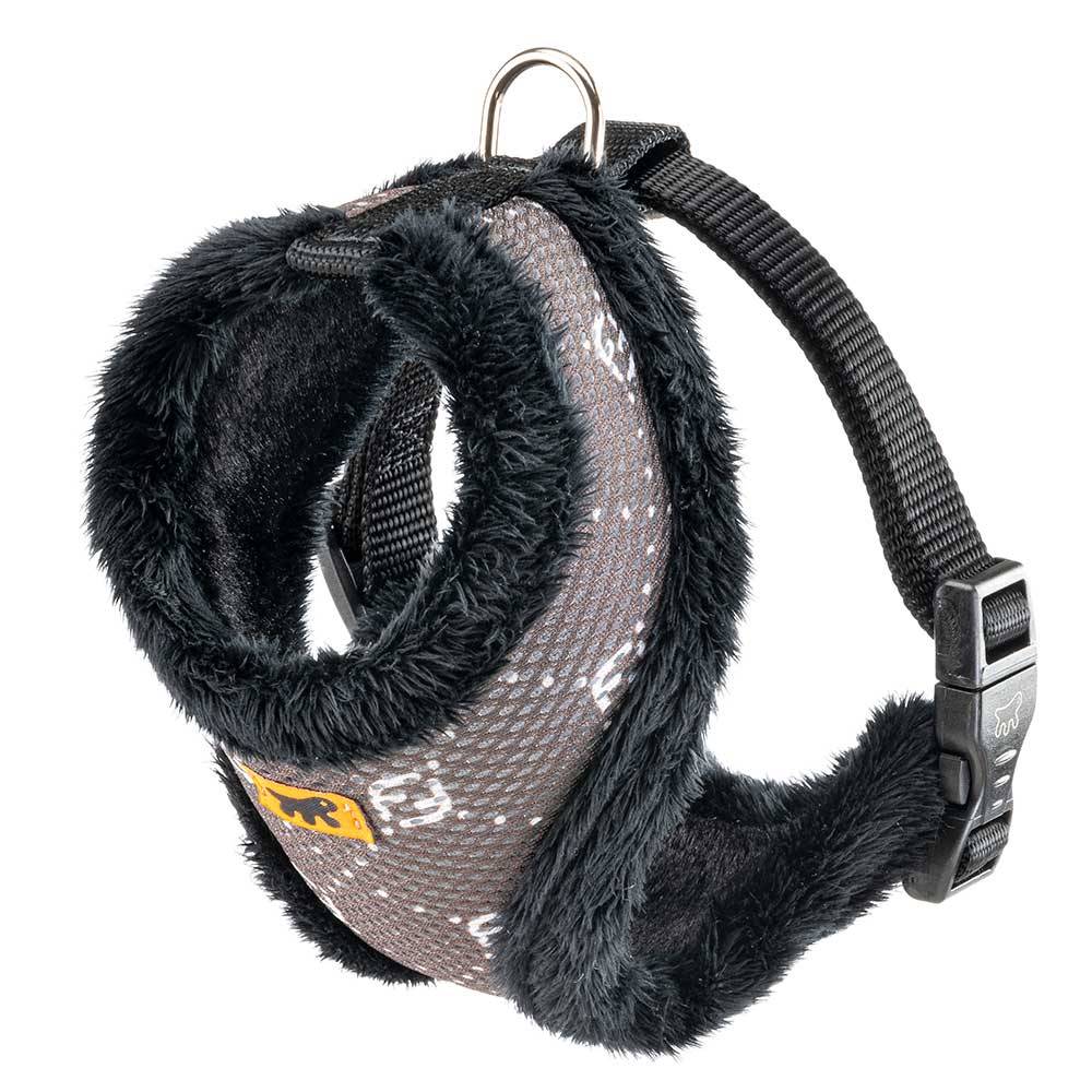 Ferplast - Harnais pour Chiens Chats NIKITA FUR S, Respirant, Fourrure Ecologique Douce, Sangle Réglable, Taupe - Imagen 1