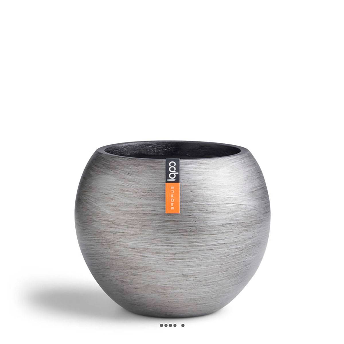 Artificielles - Joli pot rétro forme boule argent en matières synthétiques H 9 x D 10 cm Argent - dimhaut: H 9 cm - couleur: Argent - Imagen 1