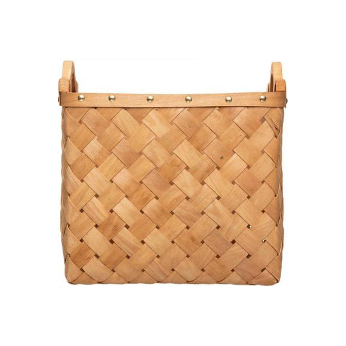 Set de 3 Paniers de rangement rectangle en Bois Clair - Imagen 6
