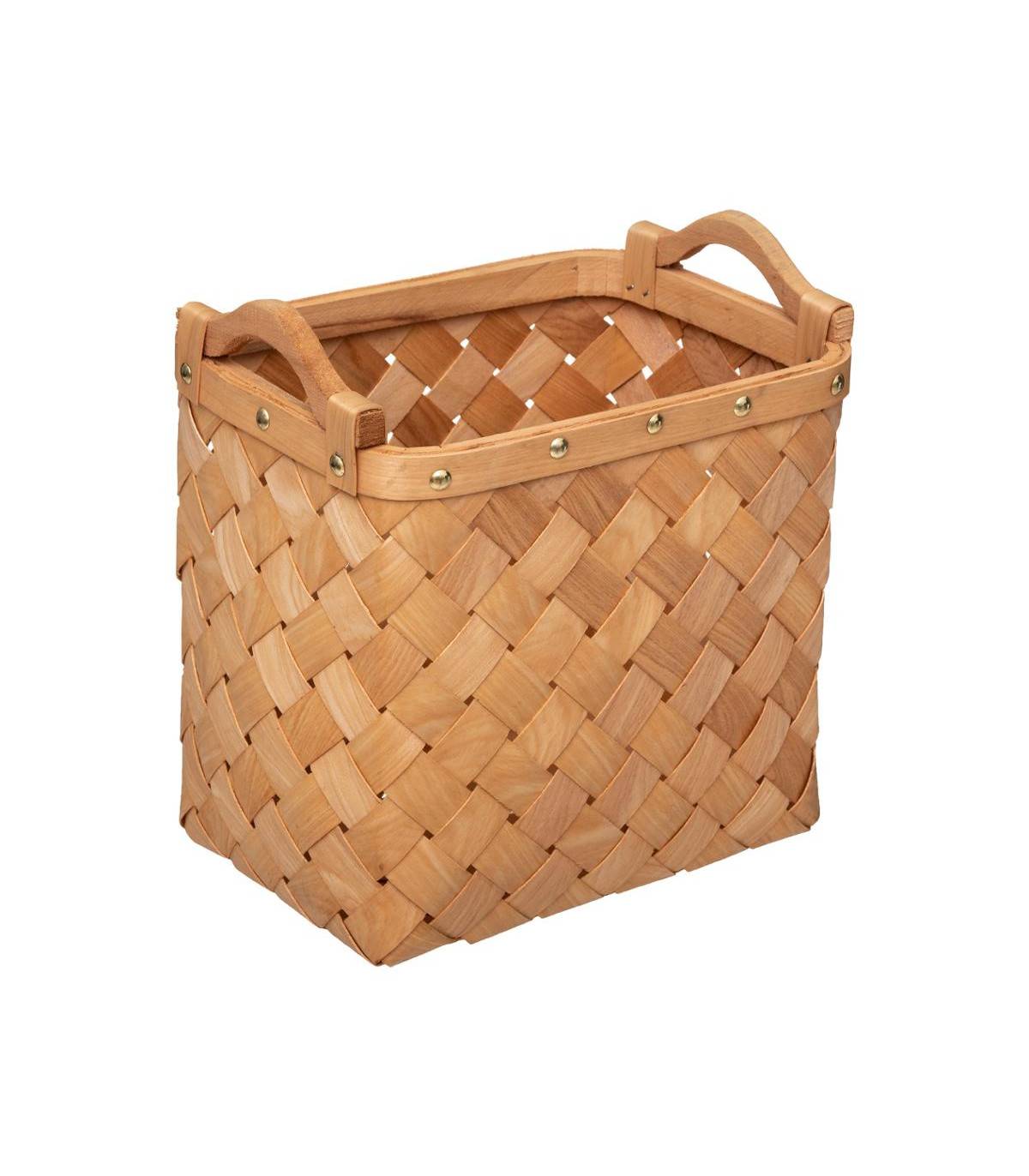 Set de 3 Paniers de rangement rectangle en Bois Clair - Imagen 4