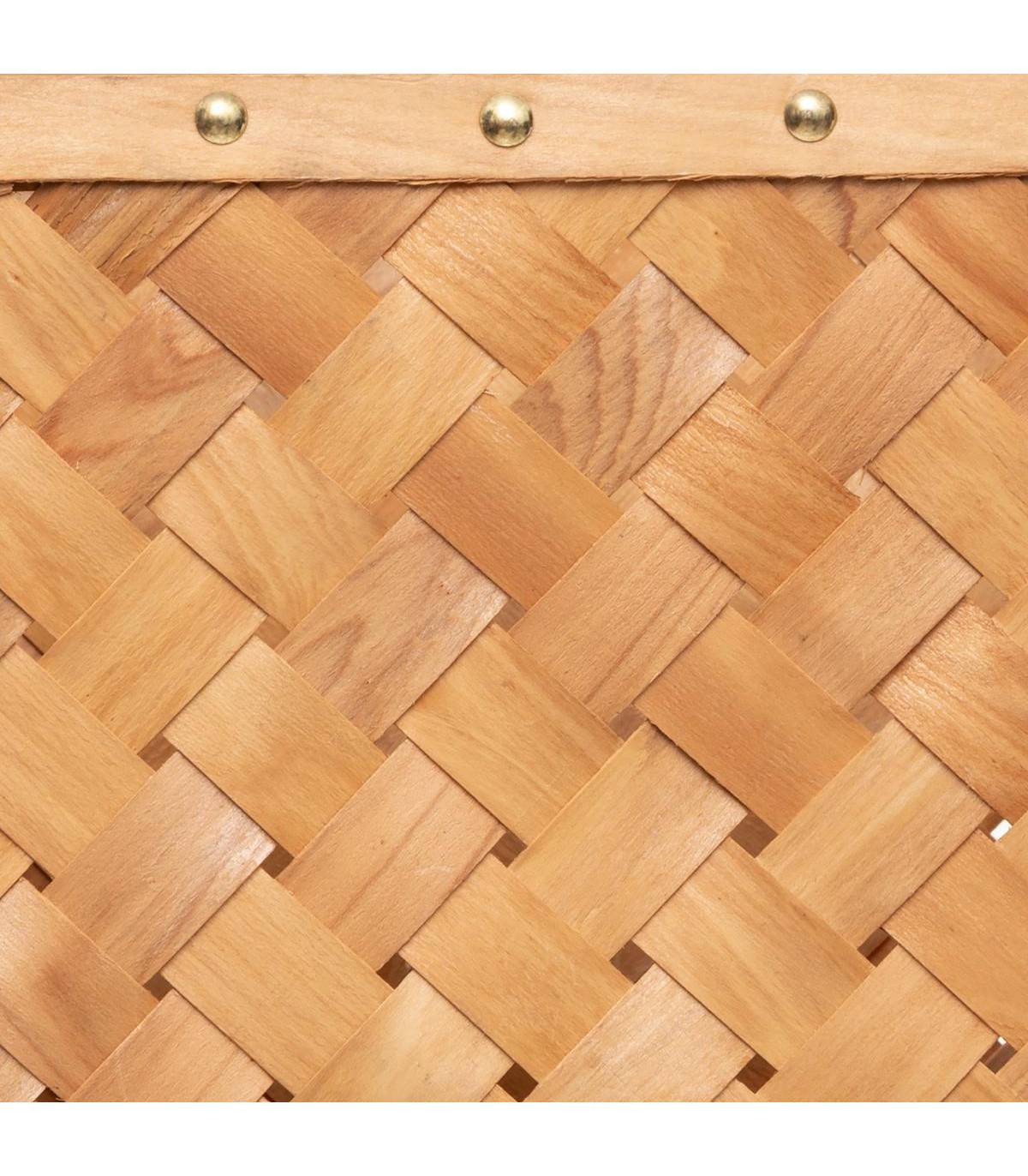 Set de 3 Paniers de rangement rectangle en Bois Clair - Imagen 5