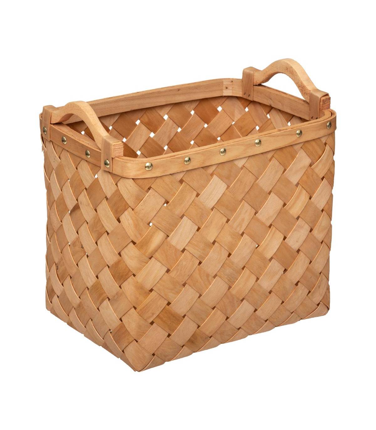 Set de 3 Paniers de rangement rectangle en Bois Clair - Imagen 3