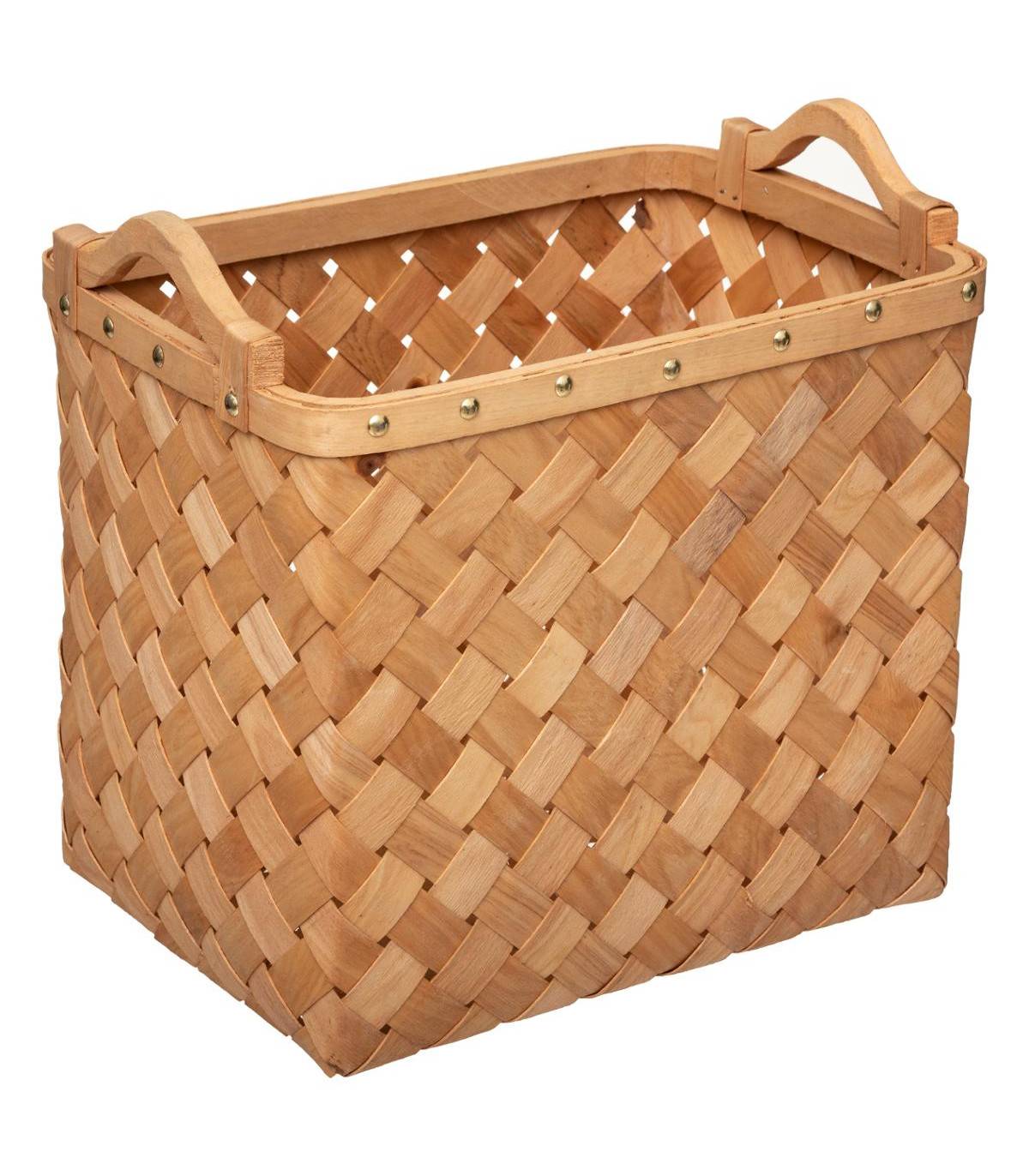 Set de 3 Paniers de rangement rectangle en Bois Clair - Imagen 2
