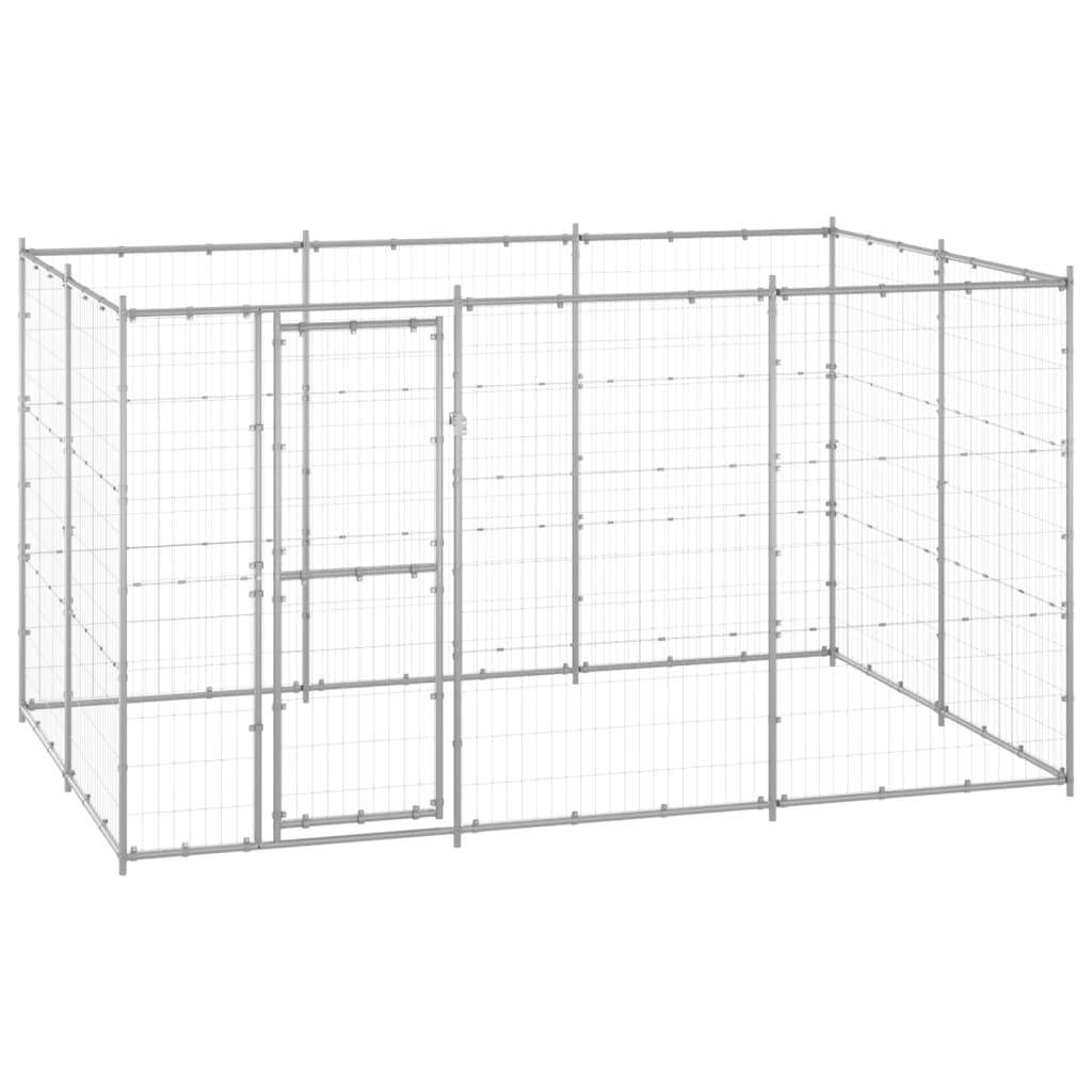 Helloshop26 - Chenil extérieur cage enclos parc animaux chien extérieur acier galvanisé 7,26 m² - Imagen 1