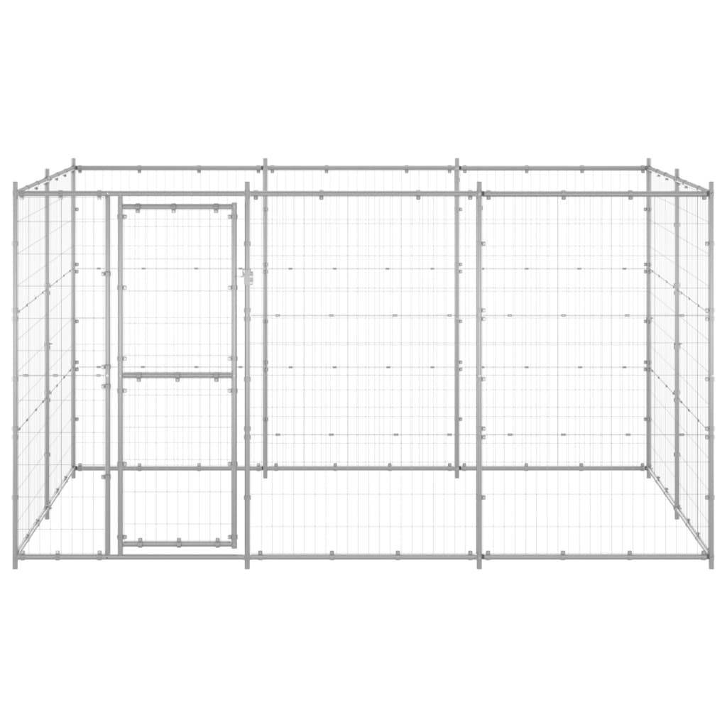 Helloshop26 - Chenil extérieur cage enclos parc animaux chien extérieur acier galvanisé 7,26 m² - Imagen 3