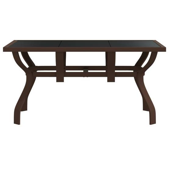 PANGIVO - Table de jardin acier et verre marron et noir 140 x 70 x 70 cm - PANGIVO - Image 3