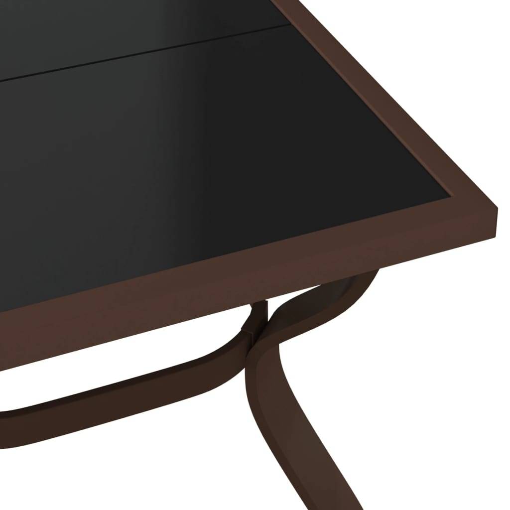 PANGIVO - Table de jardin acier et verre marron et noir 140 x 70 x 70 cm - PANGIVO - Image 5