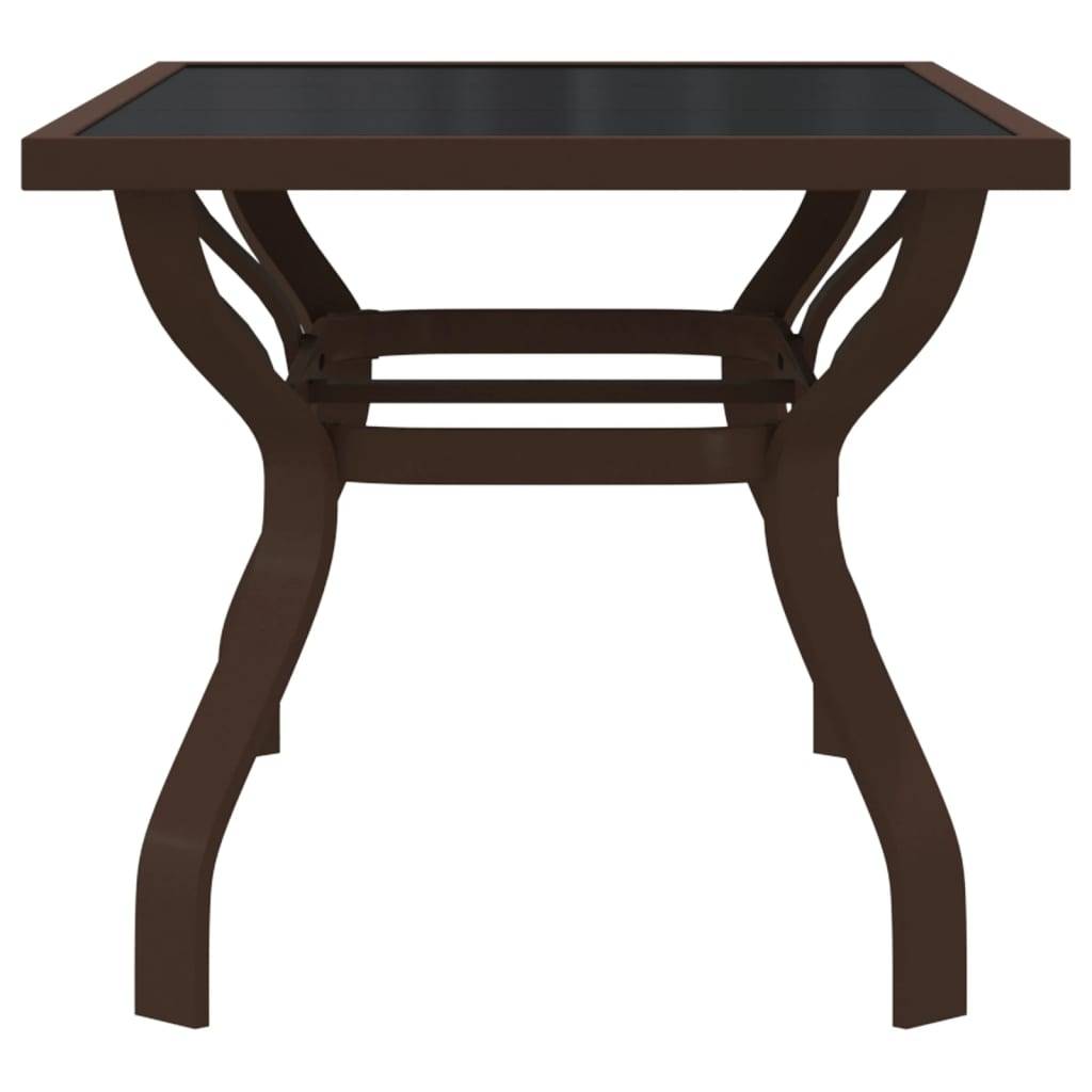 PANGIVO - Table de jardin acier et verre marron et noir 140 x 70 x 70 cm - PANGIVO - Image 4