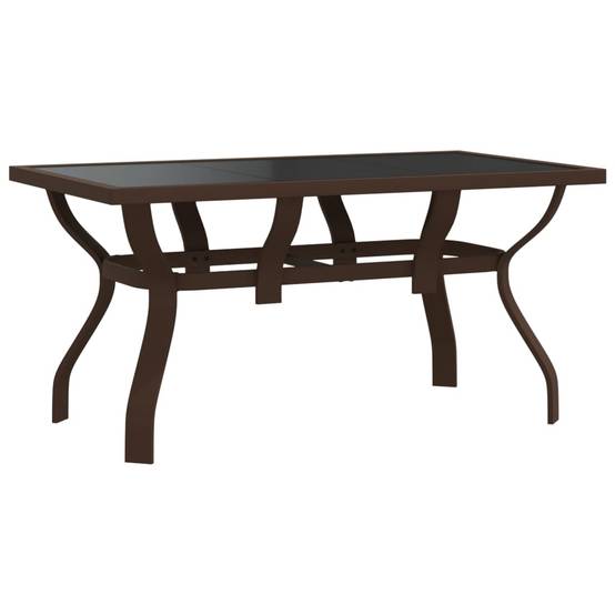 PANGIVO - Table de jardin acier et verre marron et noir 140 x 70 x 70 cm - PANGIVO - Image 2