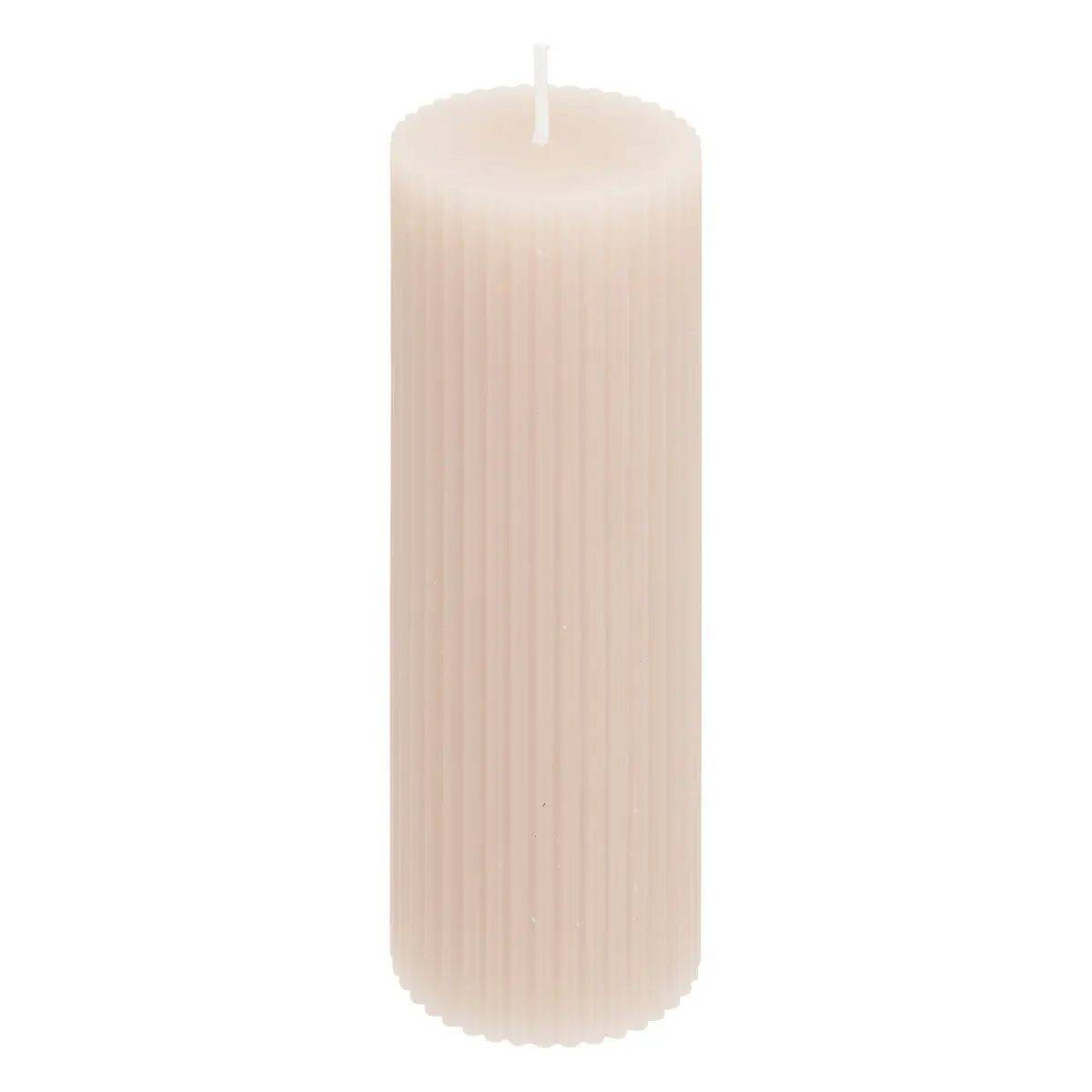 Bougie Déco "Demi" 14cm Taupe - Image 1