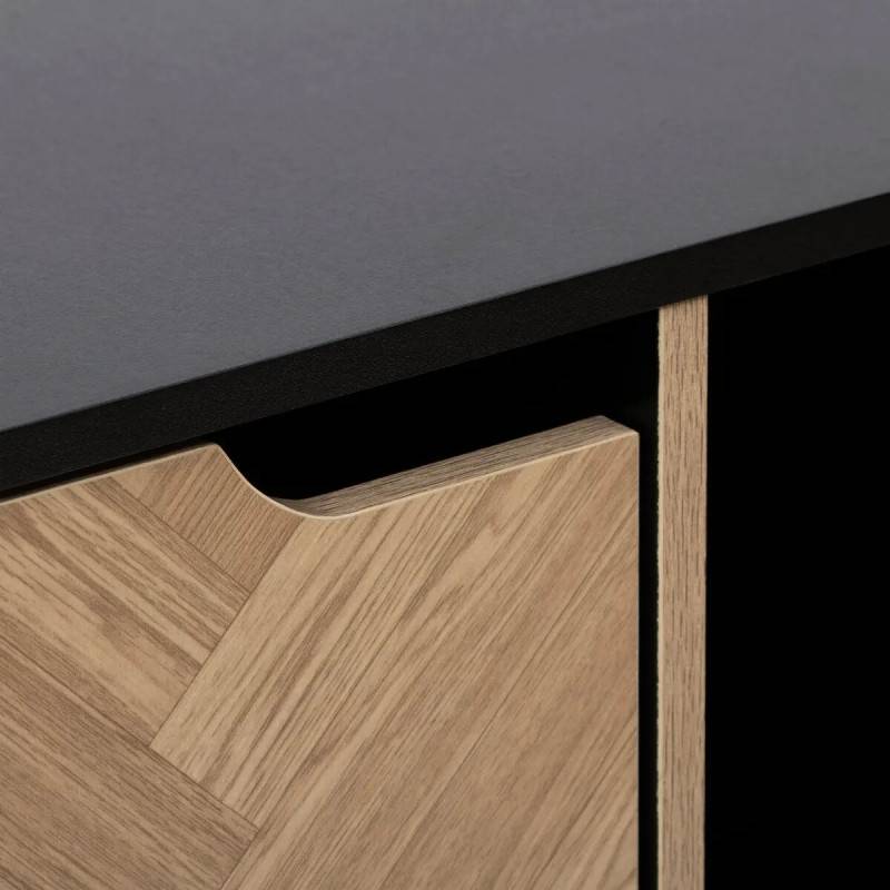 Etagère 9 cases 5 portes Chevrons noir 5five - Image 4