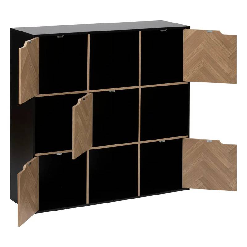 Etagère 9 cases 5 portes Chevrons noir 5five - Image 2