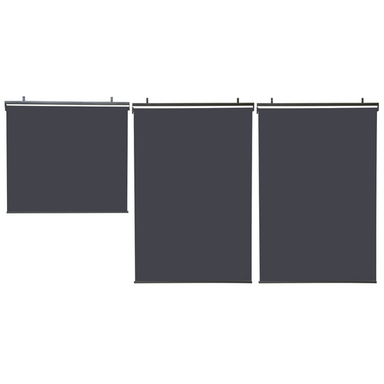Lot de 3 stores enrouleurs L.124 x H. 225 CM pour pergola gris anthracite - Image 4