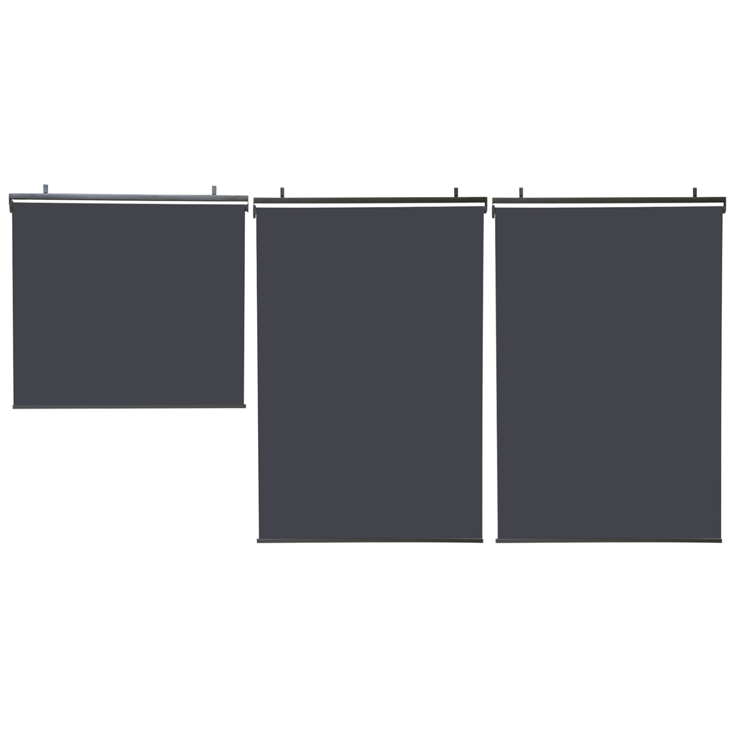 Lot de 3 stores enrouleurs L.124 x H. 225 CM pour pergola gris anthracite - Image 4