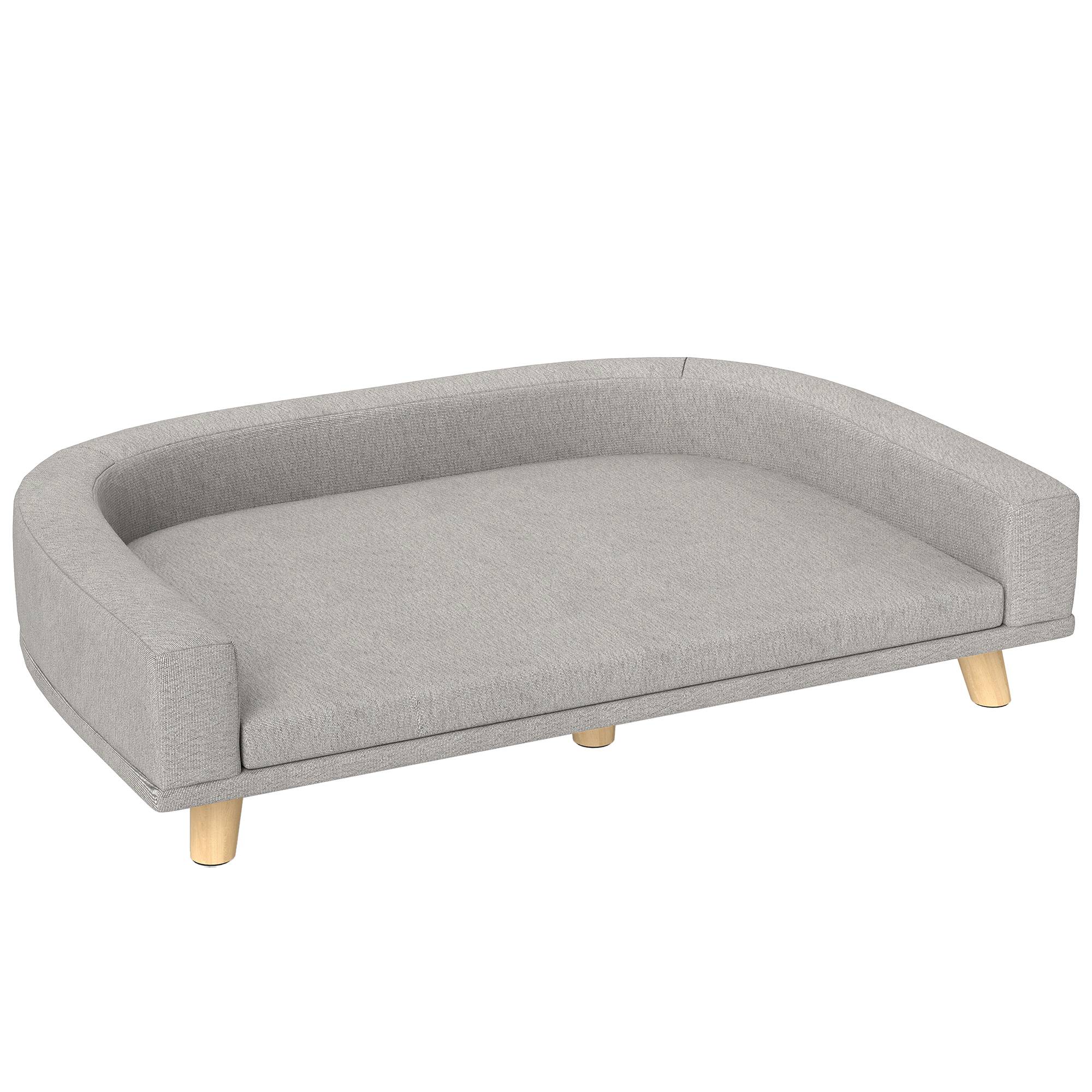 ComfortXL - Canapé pour grand chien polyester MDF 98 x 67 x 25 cm gris coussin amovible couchage surélevé jusqu’à 30 kg - Image 10