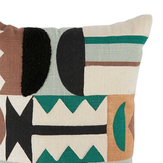 Coussin Brodé Imprimé "Malakite" 30x50cm Vert - Image 3