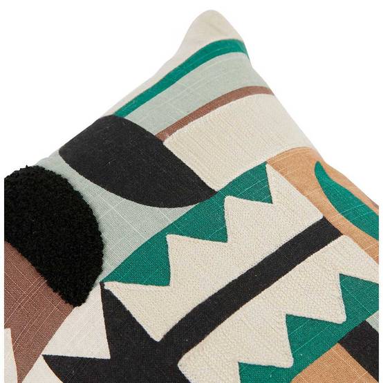 Coussin Brodé Imprimé "Malakite" 30x50cm Vert - Image 4