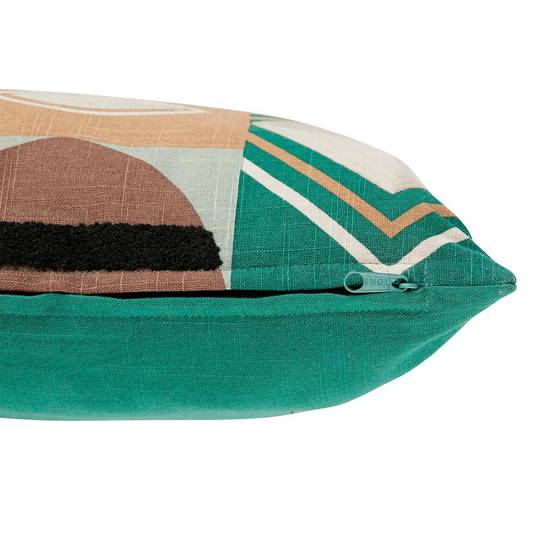 Coussin Brodé Imprimé "Malakite" 30x50cm Vert - Image 2