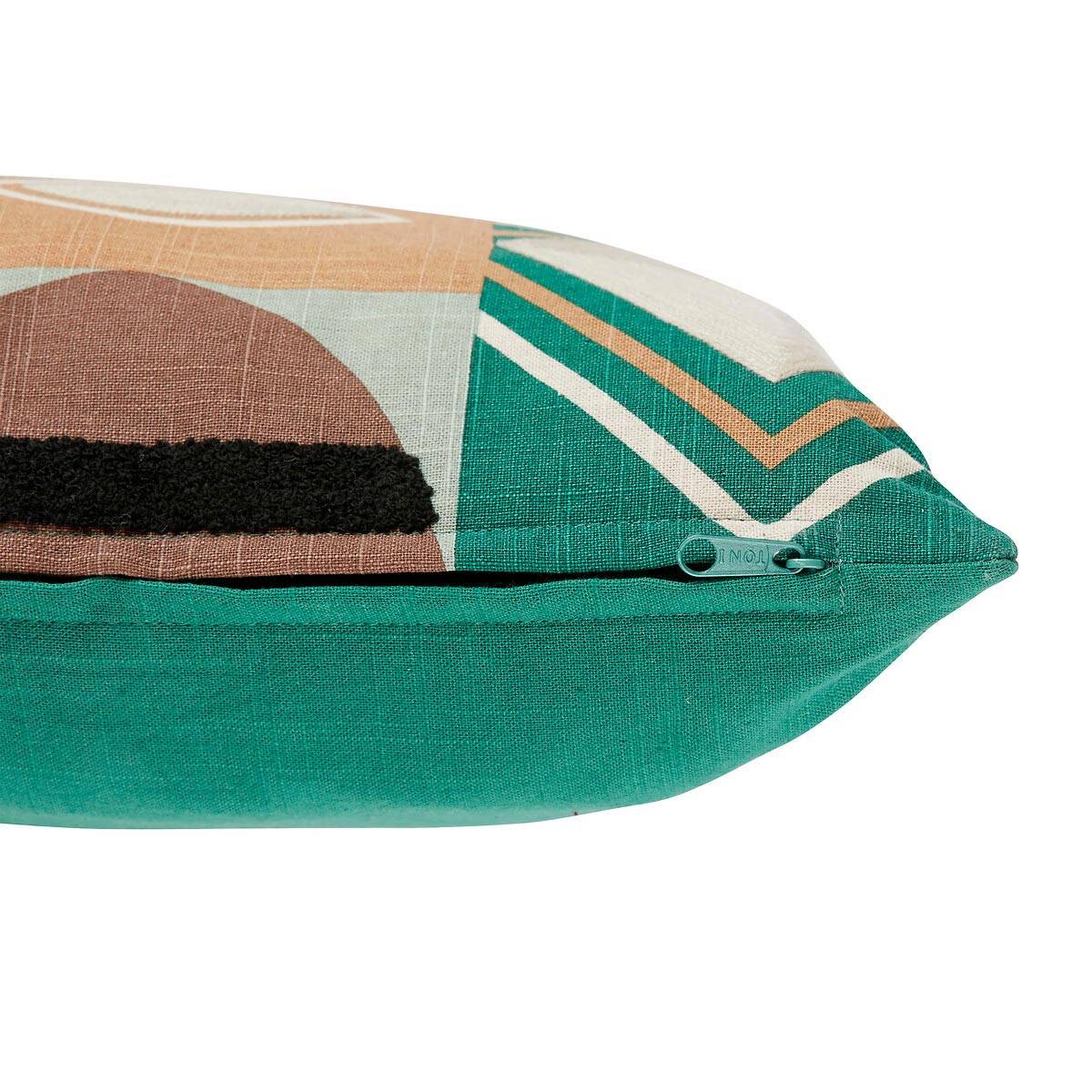 Coussin Brodé Imprimé "Malakite" 30x50cm Vert - Image 2
