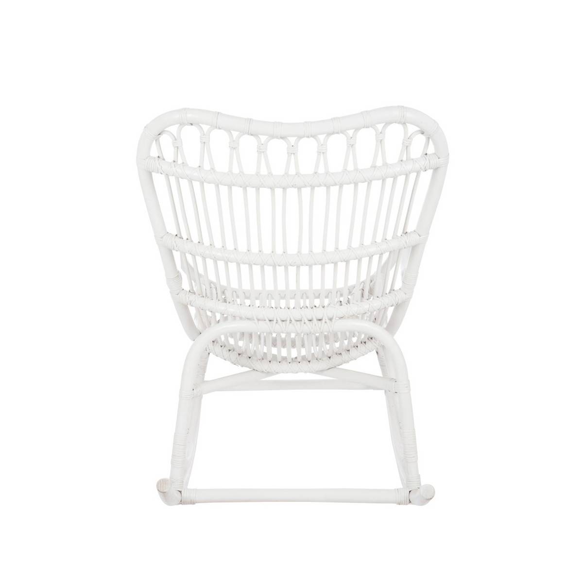 J-Line - Fauteuil à Bascule en Rotin "Washington" 93cm Blanc - Image 3