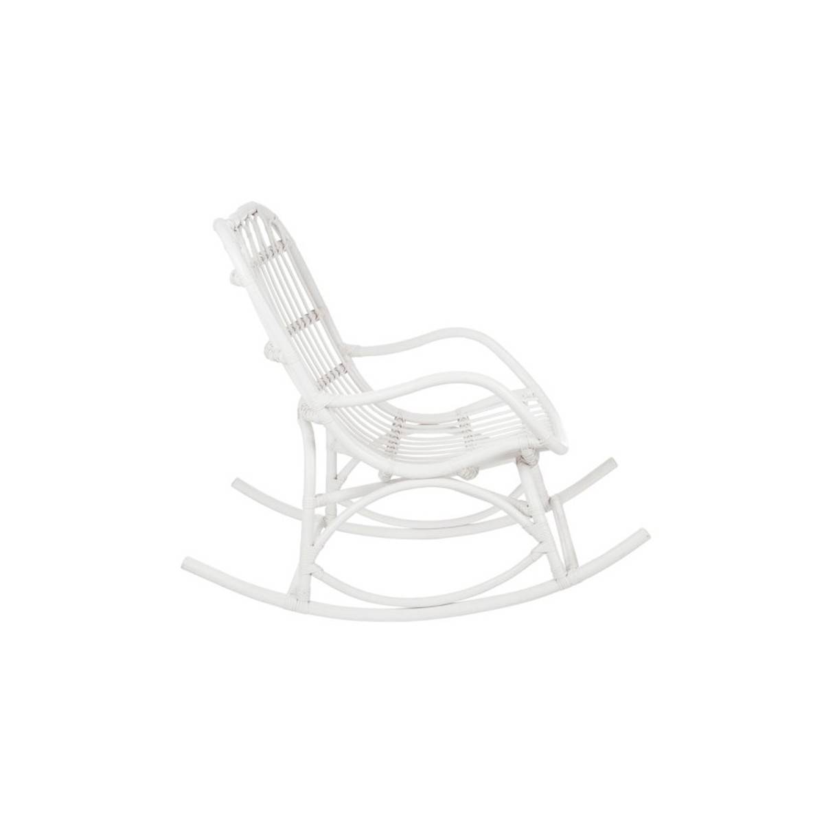 J-Line - Fauteuil à Bascule en Rotin "Washington" 93cm Blanc - Image 4