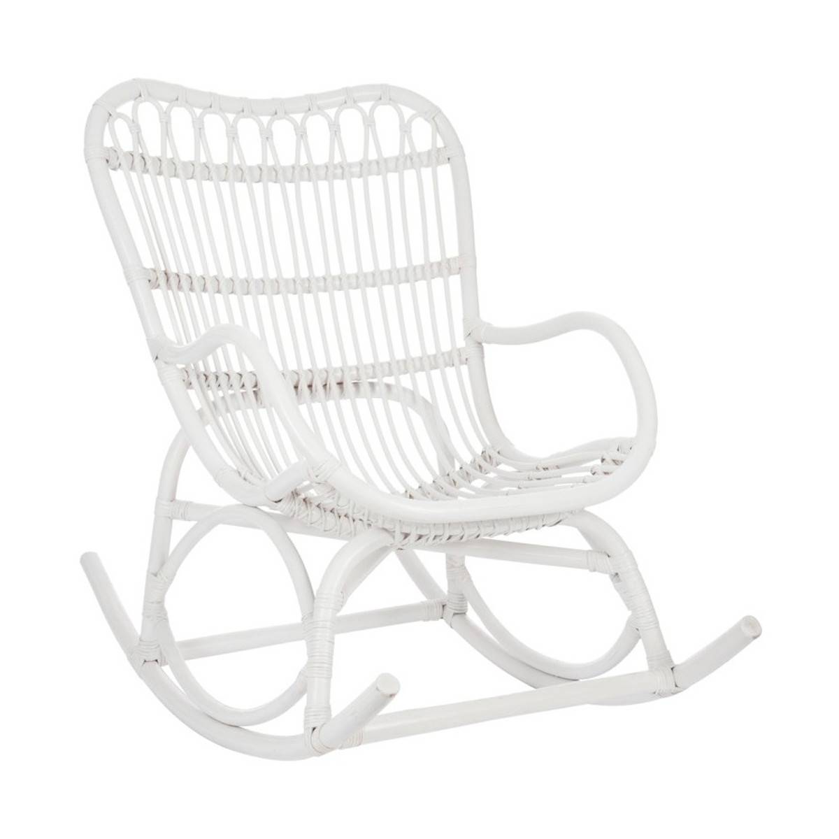 J-Line - Fauteuil à Bascule en Rotin "Washington" 93cm Blanc - Image 1