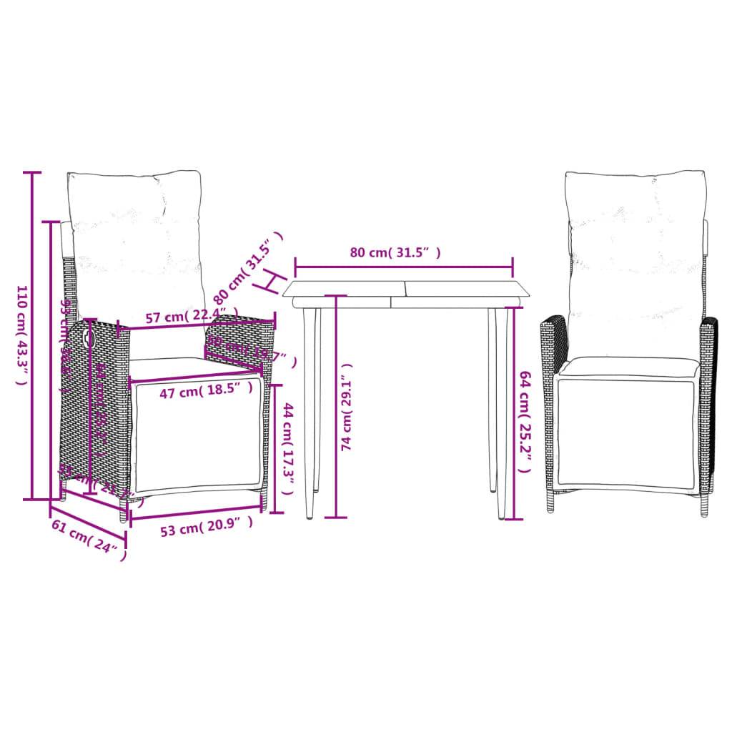 Salon de Jardin 2 Personnes Beige avec Fauteuils Multi-Positions et Coussins Crème – ComfortXL Outdoor Living - Image 9