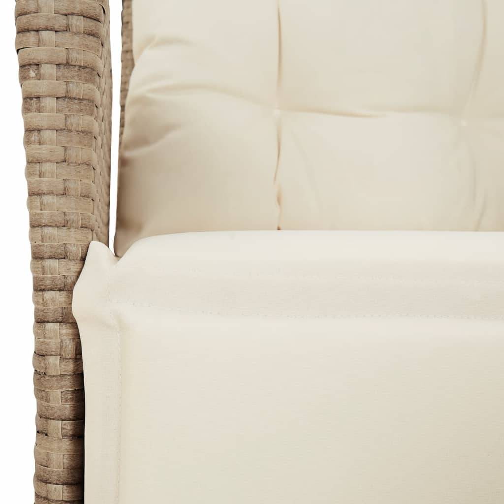 Salon de Jardin 2 Personnes Beige avec Fauteuils Multi-Positions et Coussins Crème – ComfortXL Outdoor Living - Image 6