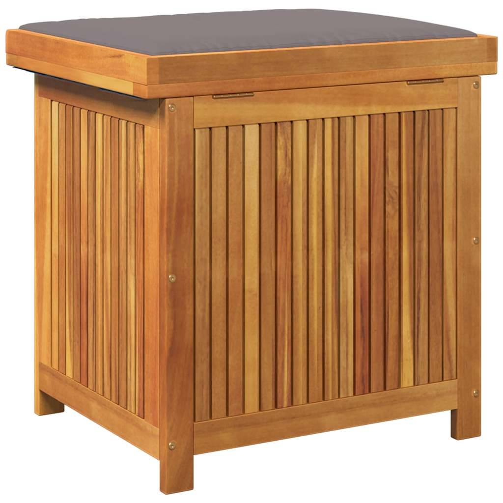 ComfortXL - Petit Banc Coffre Extérieur Bois d'Acacia avec Coussin Gris Foncé pour Balcon Étanche Brun 60x50x61 cm – ComfortXL Outdoor Living - Image 7
