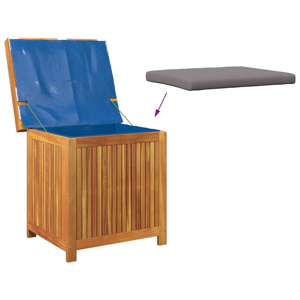ComfortXL - Petit Banc Coffre Extérieur Bois d'Acacia avec Coussin Gris Foncé pour Balcon Étanche Brun 60x50x61 cm – ComfortXL Outdoor Living - Image 8