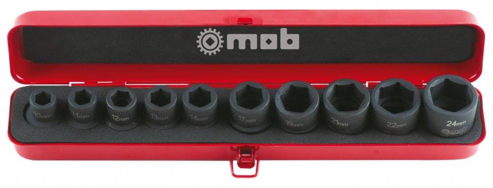 Coffret métallique de douilles impact 1/2'' 10 pièces - MOB - Image 2