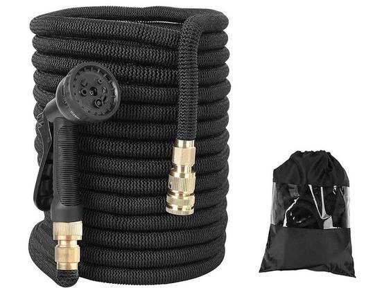 Tuyau d'arrosage extensible de 30 m avec connecteurs et crochet pour pistolet - Image 2