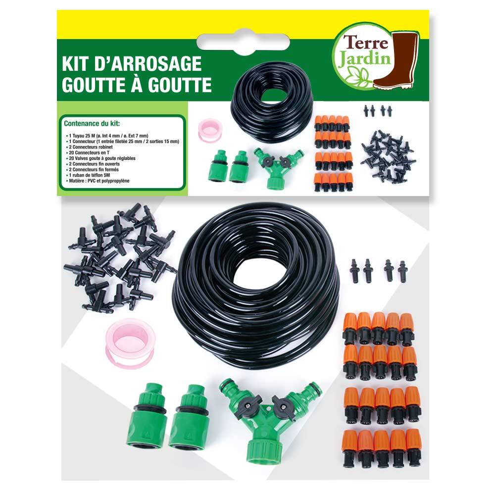 Terre Jardin - Kit d'arrosage goutte à goutte 25 m avec 20 valves réglables - TERRE JARDIN - Image 2