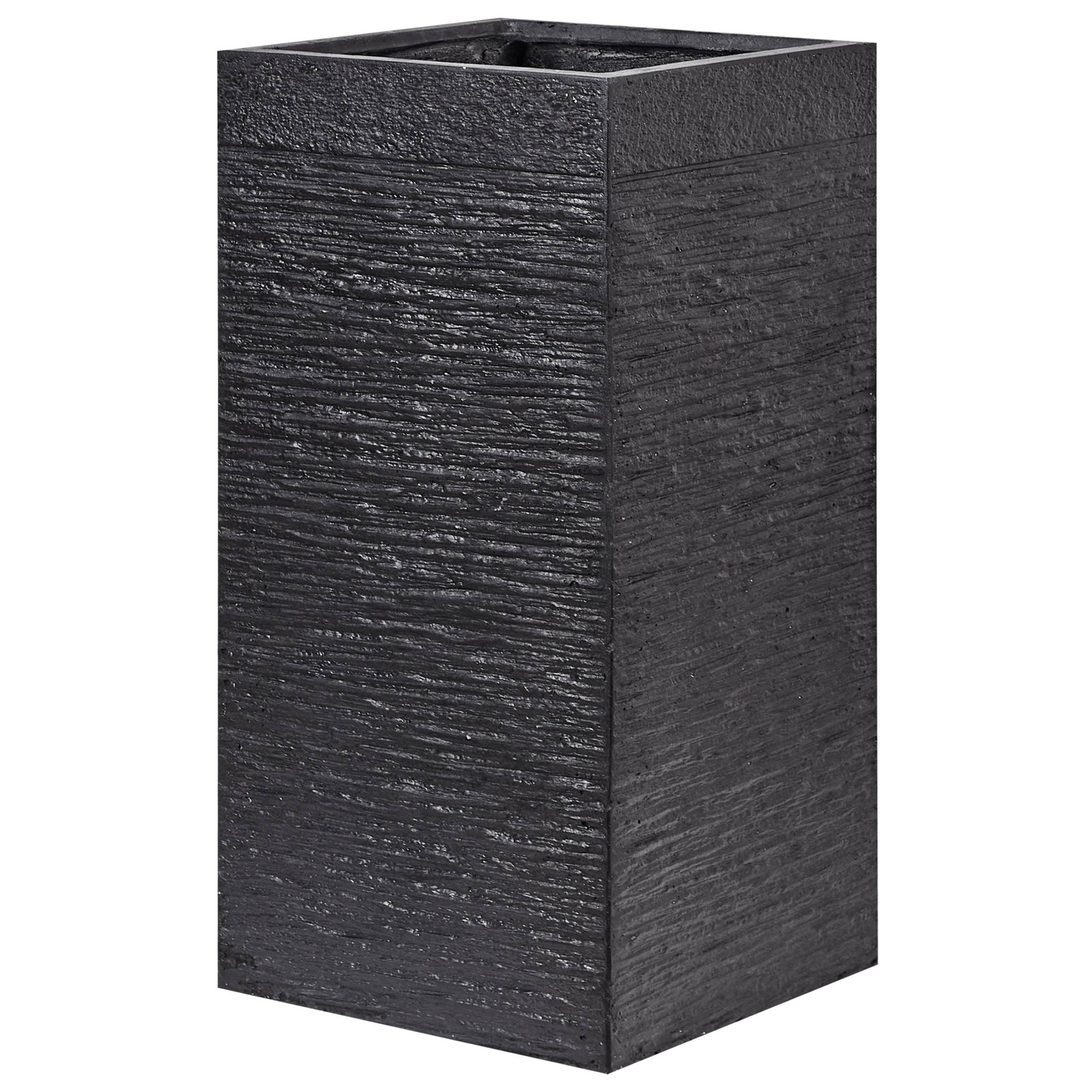 Beliani - Cache-pot d'extérieur Fibre d'argile Noir DION - 40x40x77- Beliani - Imagen 4