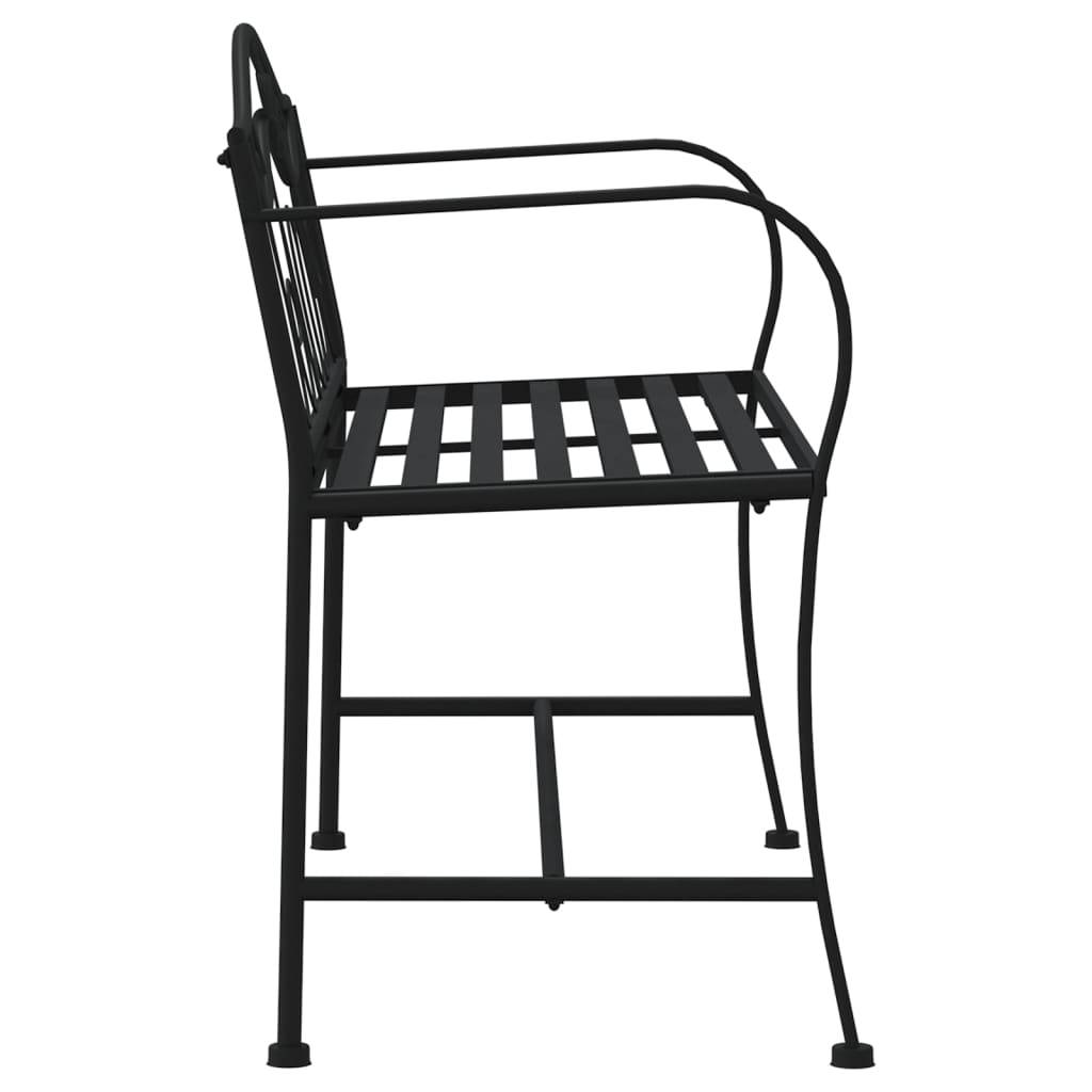 Maison Chic - Banc de jardin - Banc d'extérieur - Banquette 2 places 104 cm Noir Acier - Imagen 4