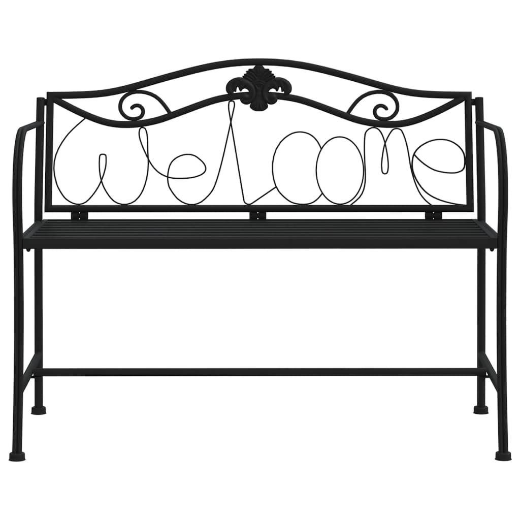 Maison Chic - Banc de jardin - Banc d'extérieur - Banquette 2 places 104 cm Noir Acier - Imagen 3