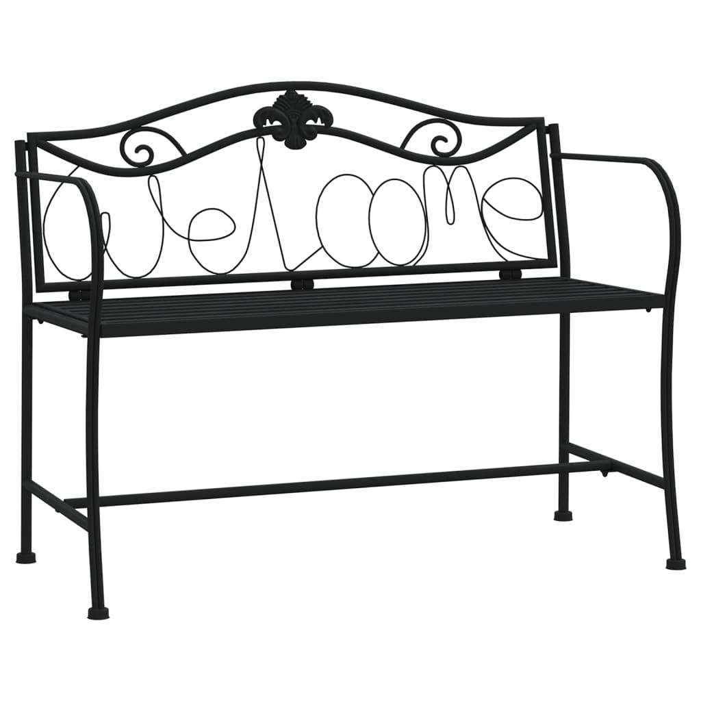 Maison Chic - Banc de jardin - Banc d'extérieur - Banquette 2 places 104 cm Noir Acier - Imagen 1