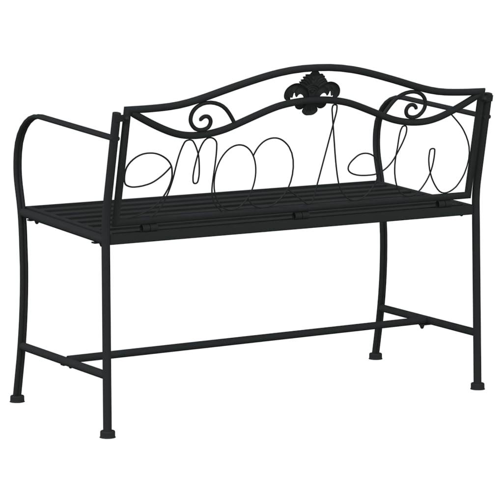 Maison Chic - Banc de jardin - Banc d'extérieur - Banquette 2 places 104 cm Noir Acier - Imagen 5