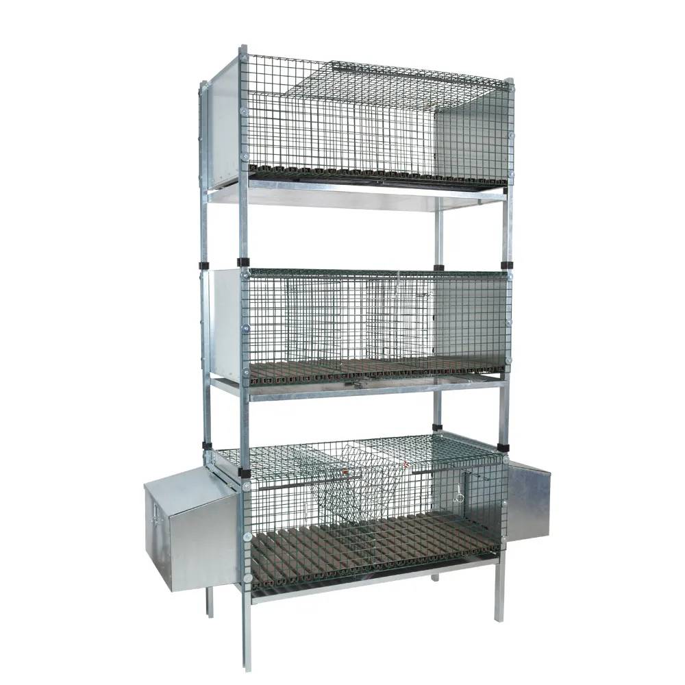 Kit complet 3 cages d'élevage lapin 102 X 50 X 190 cm - Image 1